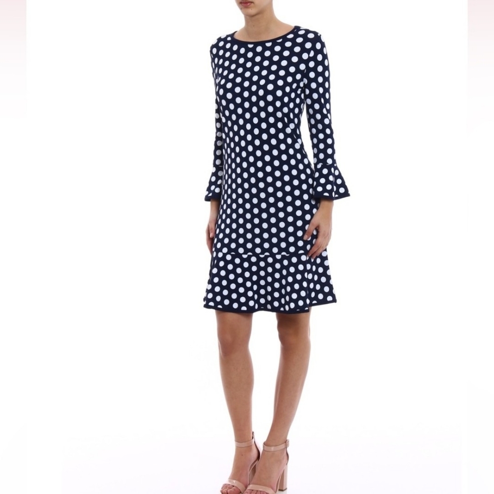 Michael Kors Navy Polka Dot Dress